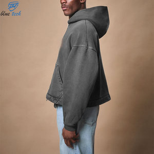 Sudadera con Capucha Bordada Personalizada para Hombre, Sudadera con Capucha Extra Grande con Cierre Completo, Forro Polar de Algodón Grueso, Ropa de Invierno, Servicios OEM - Product Image 3