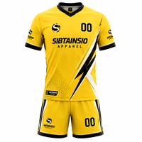 Maillots de football à manches courtes respirants personnalisés et ensembles d'uniformes avec impression par sublimation Couleurs et styles personnalisés