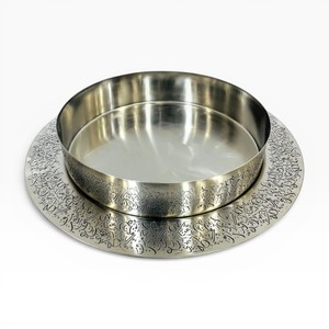 Assiettes et bols décoratifs en métal argenté pour chocolat, accessoires personnalisables pour chocolat, fabricant, tailles et couleurs sur mesure disponibles - Product Image 2