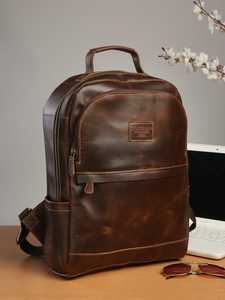 Tealwood Leathers Genuine Leather Classic Backpack Durable Handle Style Brown Wholesale High Quality Genuine Leather Backpack - Product Image 5