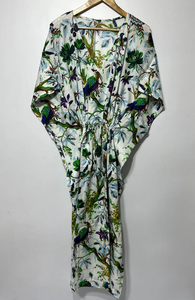 Vestido Kaftan Casual de Verano sin Mangas con Estampado Floral Tropical Digital, de Algodón, para Mujer, Islas del Pacífico Asiático, Disponible - Product Image 3