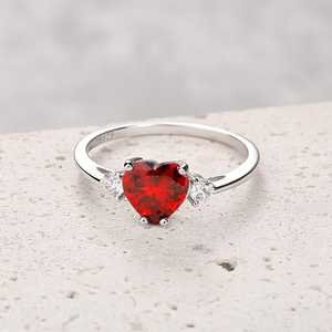Anillo de Corazón de Amatista Natural, Plata de Ley 925, Estilo Vintage, Certificado IGI, Regalo de Compromiso, Aniversario, Piedra de Nacimiento de Febrero - Product Image 3
