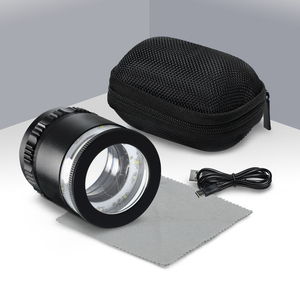 Lupa de Joyero Iluminada 10X con Anillo de Luz LED, Retícula Intercambiable, Escala y Recargable por USB para Inspección - Product Image 3
