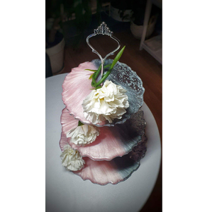 High Quality Eco-Friendly Resin <b>Cake</b> Stand Tray Sustainable Table <b>Cake</b> <b>Server</b> Stand With Elegant 4 Leg In hot Sale - Product Image 5