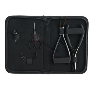 Kit de Herramientas para Extensiones de Cabello con Alicates para Remover Microperlas, Alicates para Crimpar Perlas de 2 Orificios, Tijeras para Cortar Hilo y Agujas Curvas - Product Image 1