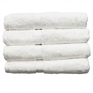 Toallas de Baño de Hotel de Lujo, Suaves al Tacto, 500gsm 600gsm 16S, Blancas Lisas, 100% Algodón - Product Image 1