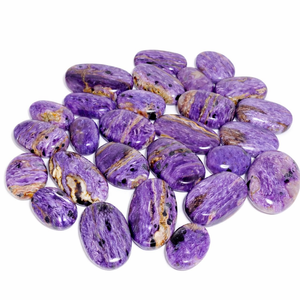 Chakralume Pierre de Palmier Ovale Rayée Naturelle en Charoïte Polie à la Main, Cristal Violet de Guérison, Pierre Précieuse pour Feng Shui, Méditation et Reiki - Product Image 1