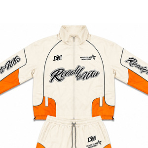 Ensemble de survêtement Ready To Win Industries, crème et orange, manches longues, fermeture éclair, sportif, respirant, polyester, adulte, unisexe, printemps - Product Image 5