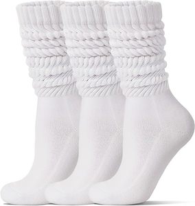 <b>Women</b> Slouch <b>Socks</b> 3 Pairs Knitted Mid Calf Crew <b>Socks</b> Solid <b>Black</b> Gray White - Product Image 6