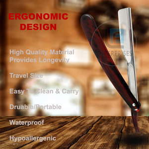 Unique Style Handmade Solid Color <b>Straight</b> Shaving <b>Razors</b> with Wood Handle and Stainless Steel Blade - Product Image 5