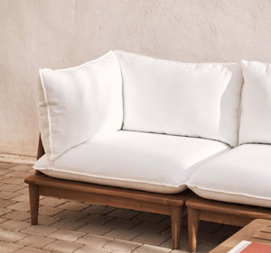 Ensemble de canapés d'extérieur en teck massif minimaliste avec design à cadre bas et table basse, mobilier de jardin moderne pour villa de villégiature - Product Image 2