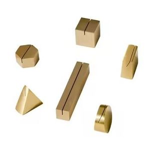 Modern Handmade Brass <b>Business</b> <b>Card</b> <b>Holder</b> Triangular Square Round Geometric Desk Stand Convenient Exquisite Metal Design - Product Image 6