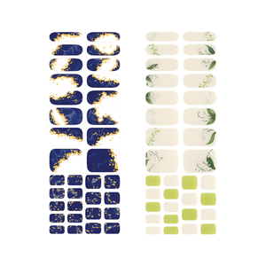 Korean Nail Wraps Semi Cured Gel Nail Stickers OEM Manufacturer Newtro Marble <b>Blue</b> Lily Of The Valley - Product Image 3