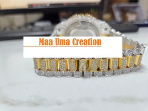 Montre mécanique automatique de luxe Miyota pour hommes et femmes, sertie de diamants Moissanite VVS, analogique, cristal saphir, acier inoxydable, 41 mm - Product Image 4