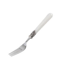 Ensemble de 12 fourchettes de table de luxe en acier inoxydable 18/10 plaqué argent avec manche en résine ivoire – Couverts de haute qualité - Product Image 1