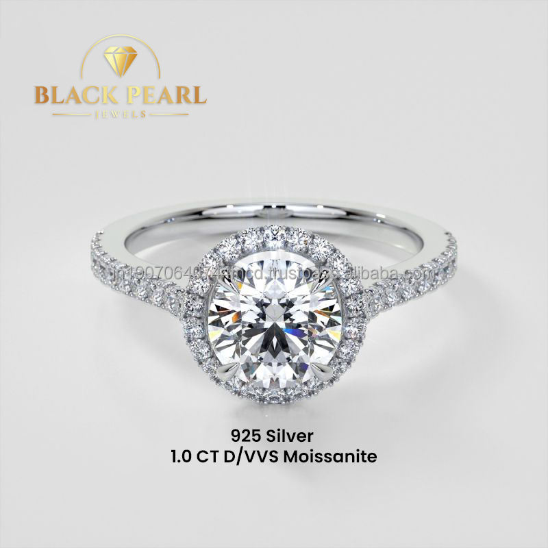 Silver Moissanite Ring