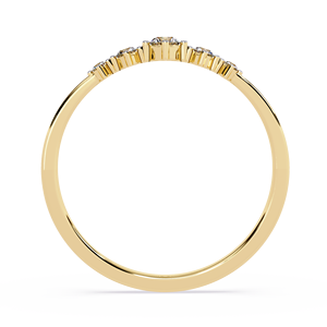 Bague de fiançailles en or massif 18 carats avec diamant naturel taille brillant rond, design multi-pierres, certifiée IGI – Cadeau idéal - Product Image 3