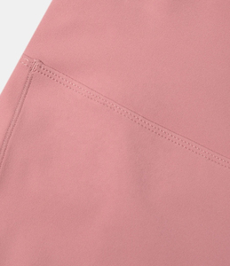 <b>High</b> <b>Waist</b> <b>Flared</b> Leg Yoga <b>Leggings</b> Ankle-Length Solid Pink Spandex Nylon Seamless Elastic <b>Waist</b> - Product Image 6