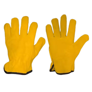 Premium Quality Heavy-Duty Cowhide Split Leather <b>Driver</b> Safety <b>Gloves</b> Comfortable Abrasion Heat Resistant for Garden Work - Product Image 3