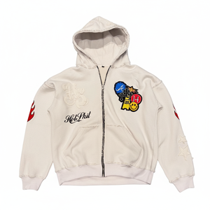 เสื้อฮู้ดดี้ผู้ชายแบบซิป ออกแบบเองได้ ปักโลโก้ตามสั่ง แฟชั่นทันสมัย ผลิตโดยผู้ผลิตเสื้อฮู้ดดี้หลากสี - Product Image 1