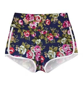 Comfortable Floral Print Cotton/Polyester Fabric Multi-Color Casual Fitness Shorts Summer Cheap Price Sportswear Women Clothing - Product Image 1