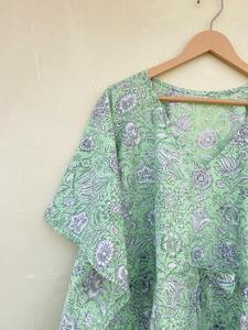 Vestido Kaftán Digital sin Mangas de Algodón con Estampado Floral Tropical para Mujer, Estilo Casual de Verano, para Playa, Islas del Pacífico, En Stock - Product Image 4