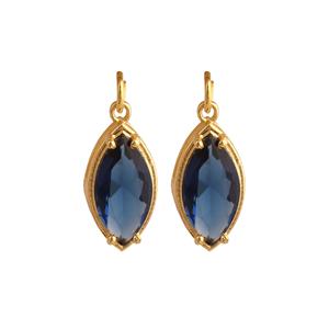 Iolite cuarzo diseñador punta conjunto chapado en oro latón encanto colgante elegante joyería personalizada componente para creaciones - Product Image 1