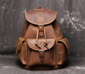 Multi-functional Waterproof <b>Leather</b> <b>Backpack</b> Anti-Theft Vintage <b>Laptop</b> Bag Genuine <b>Leather</b> Rucksack LBP-0407 - Product Image 2