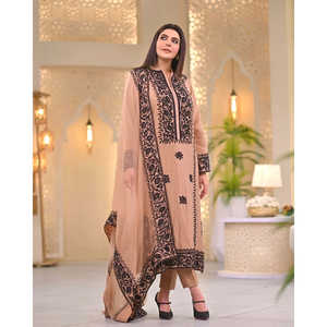 Conjunto de Top, Falda y Dupatta de Chifón de Diseño con Elegante Bordado - Product Image 2