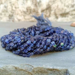 Natural Iolite Smooth Coin Shape Gemstone Beads Strands 4MM Loose Iolite <b>Stone</b> Beads For Jewelry Making Bracelet Necklace Design - Product Image 3
