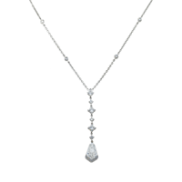 <strong>Best</strong> <strong>Selling</strong> 14K White Gold Kite Cushion Cut <strong>Lab</strong> <strong>Grown</strong> <strong>Diamond</strong> IGI Certified Free Engraving Luxury Drop <strong>Necklace</strong> for Everyday