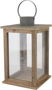 Handmade <b>Large</b> Brown Wooden Candle <b>Lantern</b> with Metal Handle Fancy Wooden <b>Lantern</b> Candle Holder for Export Sale - Product Image 3