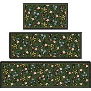 Juego de 3 Tapetes Antifatiga para Cocina, Diseño Inspirado en la Naturaleza, Antideslizantes, de PVC, con Amortiguación para el Suelo - Product Image 4
