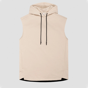 Haut de gamme : Sweat à capuche sans manches 100 % coton pour homme, idéal pour l'hiver, avec logo personnalisé, anti-boulochage, respirant et écologique - Product Image 1