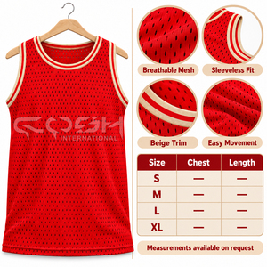 Cosh International Sorority Sisterhood <b>Red</b> <b>Mesh</b> Basketball Jersey Unisex Sleeveless Round Neck Breathable Polyester Tank <b>Top</b> - Product Image 6