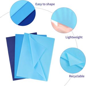Papel de Seda Azul para Bolsas de Regalo, 115 Hojas, 14 x 20 Pulgadas, 3 Colores para Manualidades, Bodas, Cumpleaños y Día de la Independencia - Product Image 3