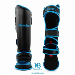 สนับแข้งน้ำหนักเบา KhumBro วัสดุ PU ปิดด้วยเวลโคร ปรับขนาดได้ อุปกรณ์ป้องกันสำหรับมวย ศิลปะการต่อสู้ สำหรับผู้ใหญ่ทุกเพศ - Product Image 2