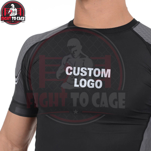 เสื้อแรชการ์ดแขนสั้นคุณภาพสูง ทนทาน น้ำหนักเบา รุ่นใหม่ล่าสุด แห้งเร็ว เป็นมิตรกับสิ่งแวดล้อม ผลิตจากผ้าสแปนเด็กซ์และโพลีเอสเตอร์ สำหรับกีฬา FIGHT CAGE ปี 2026 - Product Image 5