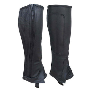 Mini-chaps d'équitation marron foncé en cuir de haute qualité, demi-chaps, vente chaude, protection des jambes équestres personnalisée en gros - Product Image 4
