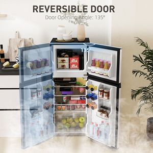 Frigorifero a basso consumo energetico da 4 piedi cubi con porte reversibili, piccolo congelatore argentato da 15 litri, installazione USB, certificato CB - Product Image 6
