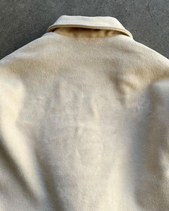 <b>Men's</b> Black And Beige PU Varsity Jacket Turn-down Collar Casual Autumn <b>Pullover</b> Style Regular Fit Solid Color - Product Image 5