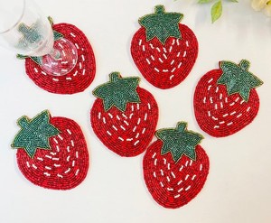 Creative Beaded Pasted Coaster Standard Quality Handmade <b>Mat</b> Coaster Sea Grass Charger <b>Plates</b> & Jute Placemat Party - Product Image 1