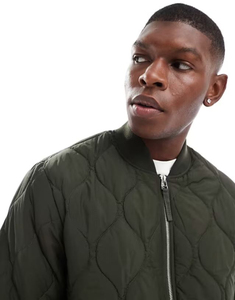 <b>Mens</b> Casual <b>Baseball</b> Collar Bomber <b>Jacket</b> Lightweight Zip Front Coat With Soft Lining Ribbed Trim And Comfortable Design - Product Image 6