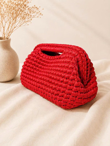 Bolso de Mano Tejido a Crochet, Estilo de Hilo, para el Día de San Valentín, Ligero, con Correa Cruzada, Cadenas, Algodón, Estilo Boho, para la Playa o Vacaciones - Product Image 6