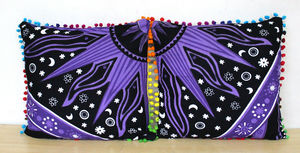 Beautiful Burning Sun Printed Cotton Square <b>Cushion</b> Cover Set Of 4 Pcs Geometric for Home <b>Bed</b> Pillow Cases By Indian Consigners - Product Image 4