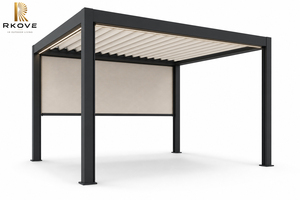 Pérgola exterior independiente Rkove de 4x5m para patio de villa, tipo boutique, equipada con pantalla ZIP y LED, para uso doméstico, pérgola inteligente de aluminio. - Product Image 3