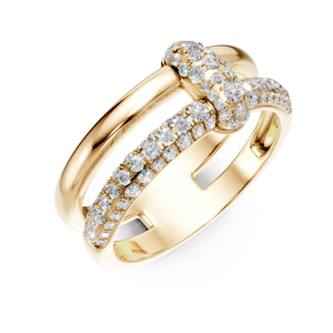 แหวนทองคำขาวประดับเพชรทรงกลมแบบ Eternity Band ดีไซน์รูปทรงล็อค หรูหรา เหมาะสำหรับงานแต่งงาน ทั้งชายและหญิง - Product Image 3