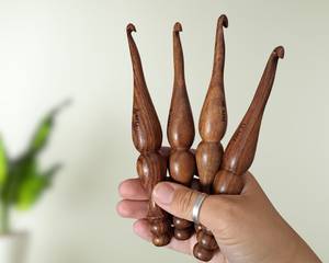 ชุดเข็มโครเชต์งานฝีมือ HASAN CRAFT ไม้ชีแชม ดีไซน์เรียบง่าย เป็นมิตรกับสิ่งแวดล้อม 13 เข็ม ทำด้วยมือ รูปทรงตามหลักสรีรศาสตร์ พกพาสะดวก - Product Image 5