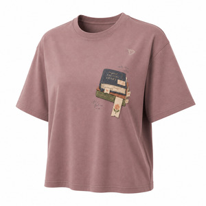 Vintage Washed Y2K Boxy Fit Women's T-Shirt 200g Heavyweight Garment Dyed Eco-Friendly Silk/Cotton Loose Streetwear <b>Top</b> - Product Image 4