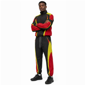 New Design Zipper Jacket and <b>Trouser</b> 100% Cotton Custom Logo Heavyweight Eco-Friendly Waterproof Windbreaker Tracksuit for Men - Product Image 2